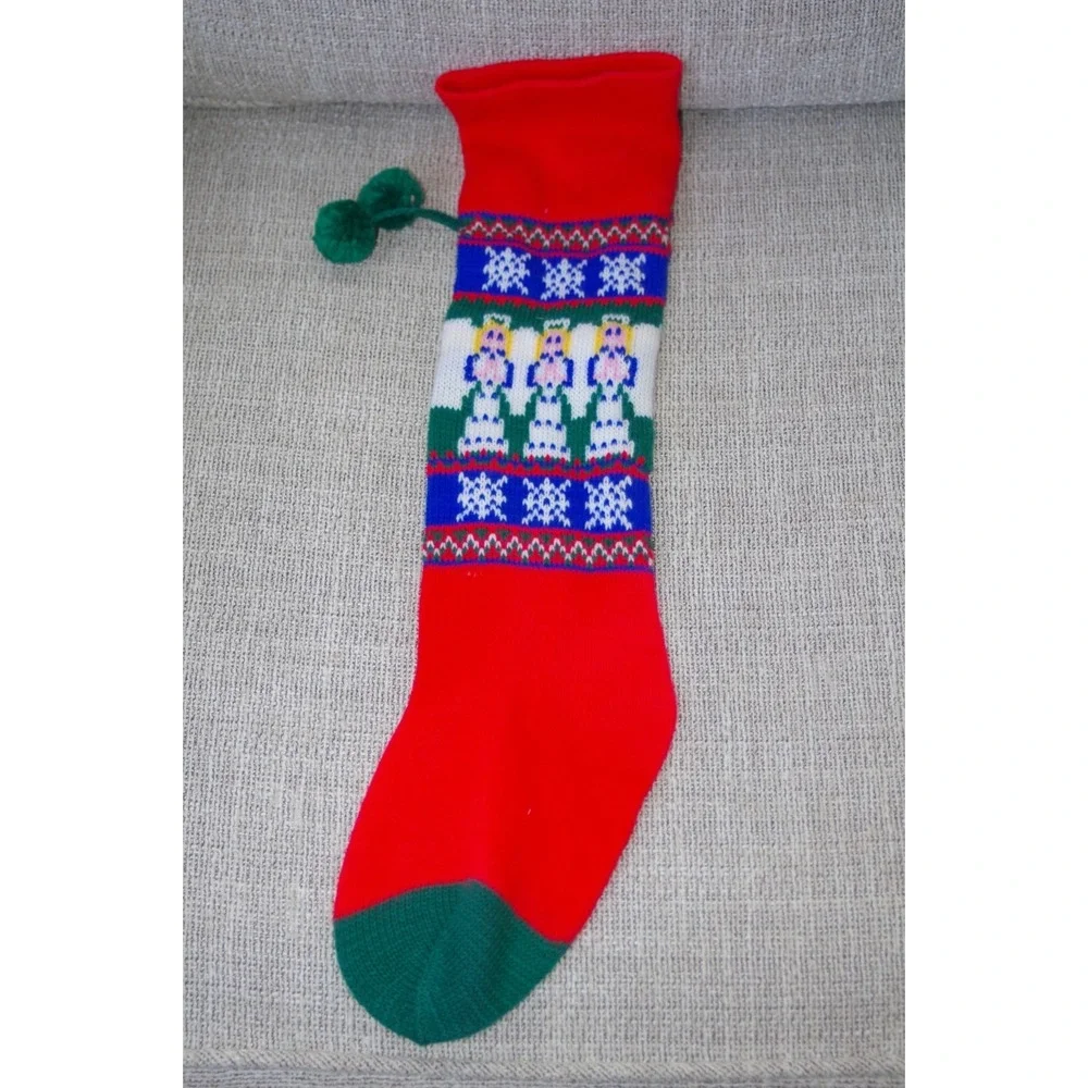 Vintage Avon Christmas Stocking 80s 90s Angel Acrylic EUC Taiwan‎